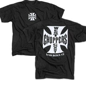 West Coast Chopper 2 Sides Graphic Black T-shirt, Summer Unisex T Shirt 90